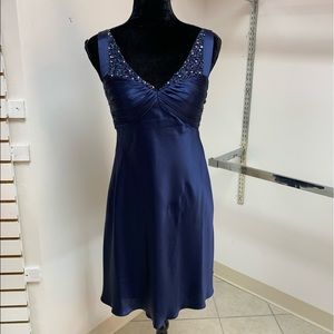 Size 4 Navy Blue Prom Homecoming Short Bridesmaid Cocktail Party Formal Dress